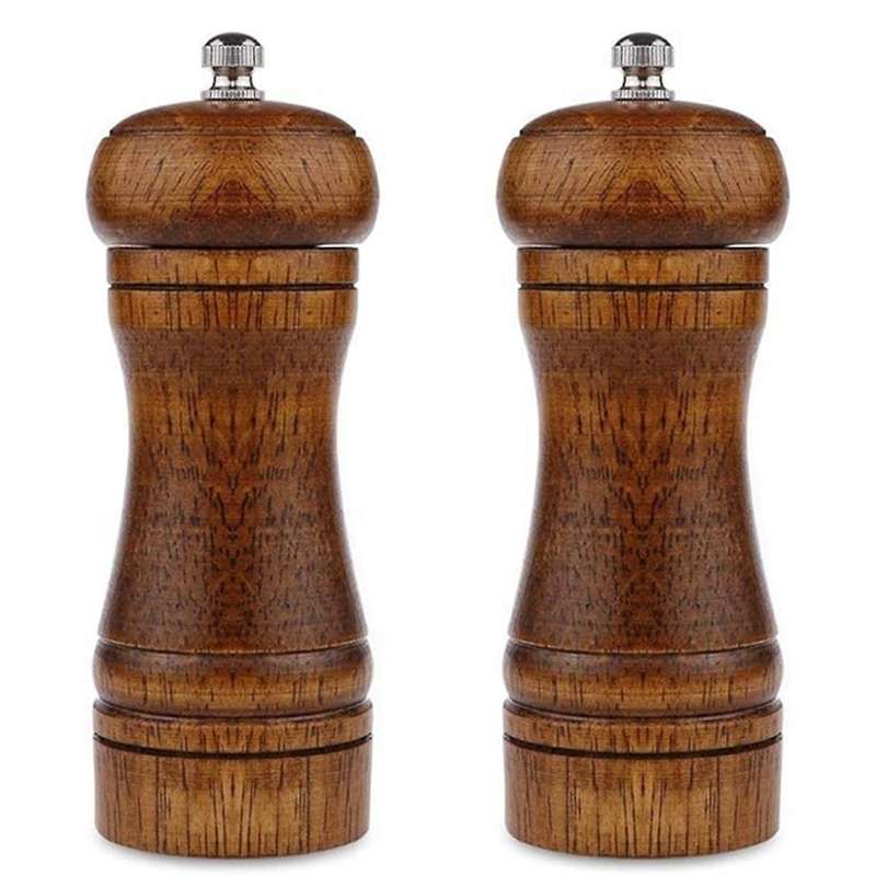 Pepper Grinder - Pepper Mill,Pepper Grinder,Sea Salt Grinder, Wood Pepper Mill Grinder Adjustable 1P