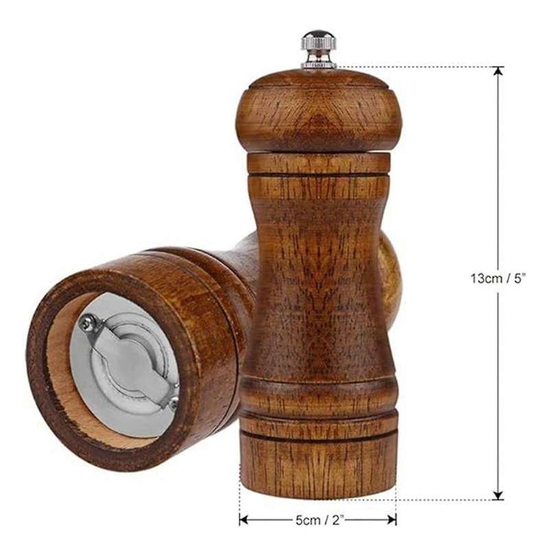 Pepper Grinder - Pepper Mill,Pepper Grinder,Sea Salt Grinder, Wood Pepper Mill Grinder Adjustable 1P