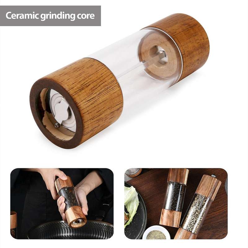 Pepper Grinder Transparent Pepper Salt Grinding Ceramic Core Multipurpose Seasoning Cruet 6 Inches