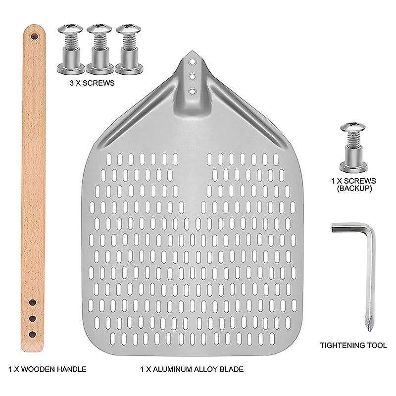 PerCompatibleated Pizza Peel, Rectangular Turning Spatula with Detachable
