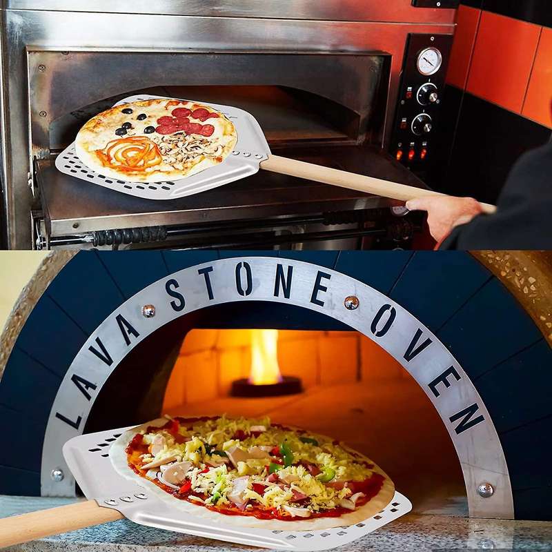 PerCompatibleated Pizza Peel, Rectangular Turning Spatula with Detachable