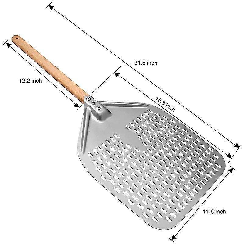 PerCompatibleated Pizza Peel, Rectangular Turning Spatula with Detachable