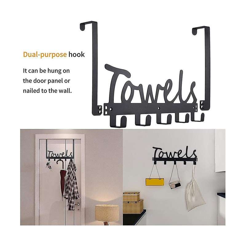 Perforation-free Door Rear Coat Hook Door Rear Storage Rack Towel Rack Wall-mounted Towel Rack Is A