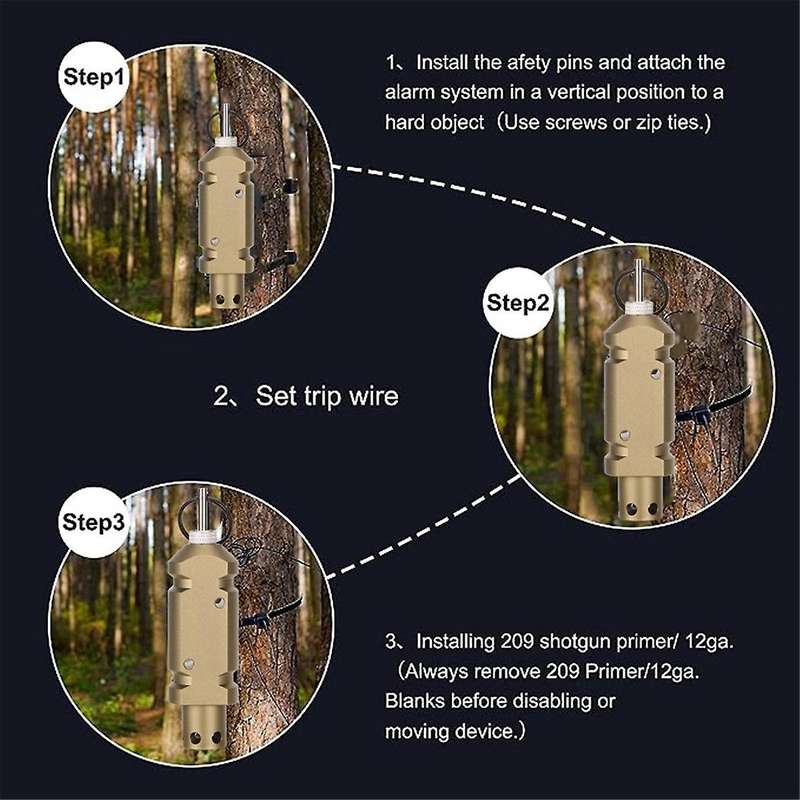 Perimeter Trip Alarm Loud Early Warning Security System 12 Gauge Camping Trip Wire Alarm Device for