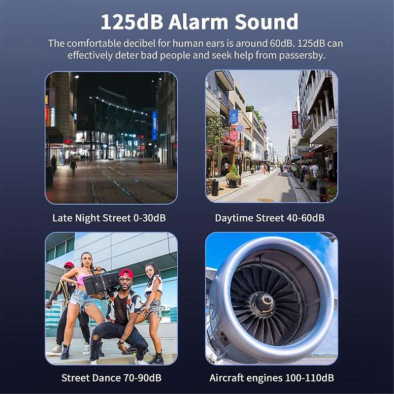 Personal Alarm Self Defense Alarm 125db Personal Defenses Siren for Child Women Security Portable A