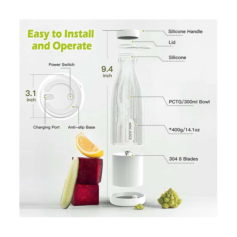 Personal Blender, Personal Size Blender Cup for Shakes and Smoothies, Electric Blender