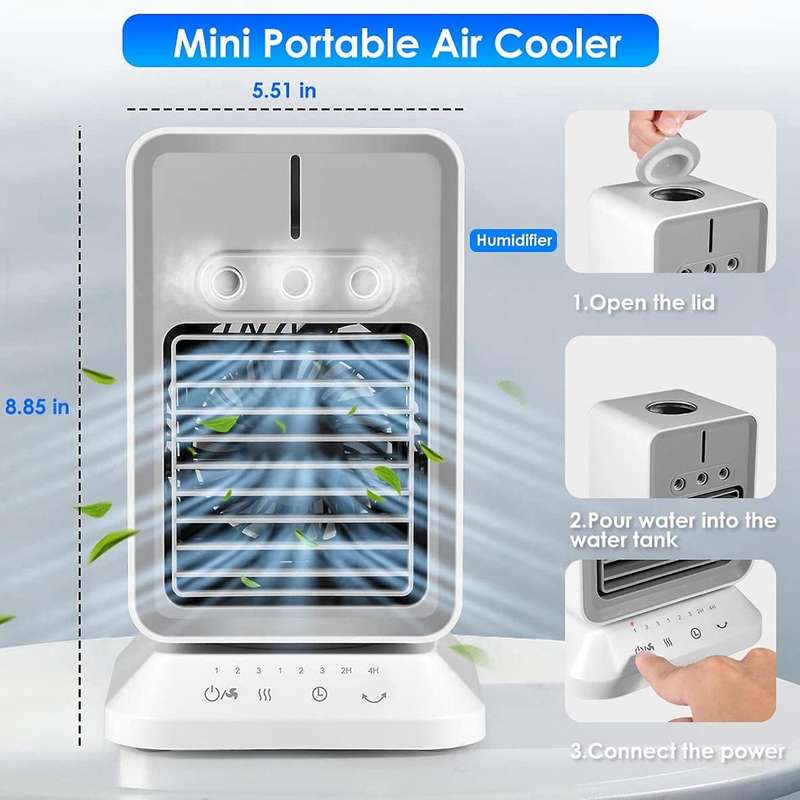 Personal Air Conditioner,portable Evaporative Air Fan Timing & Oscillation Function Humidifier Outd