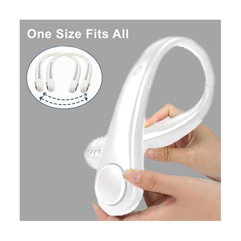 Personal Neck Fans, 3 Levels Portable Neck Fan, Usb Rechargeable Neck Fan Bladeless Neck Fan, White
