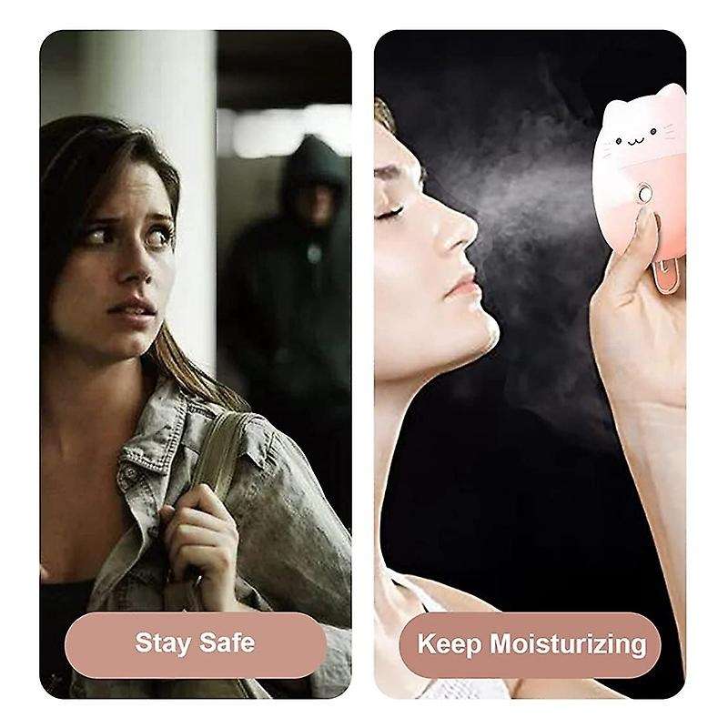Personal Safe Sound Alarm with Mini Mister Personal Portable Misting Spray Cool Mist Alarm for Women