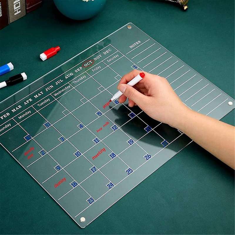 Personalized Acrylic Wall Calendar, Magnetic Acrylic Calendar Board, Personalized Dry Clean Board