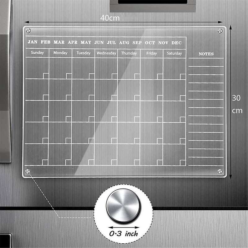 Personalized Acrylic Wall Calendar, Magnetic Acrylic Calendar Board, Personalized Dry Clean Board