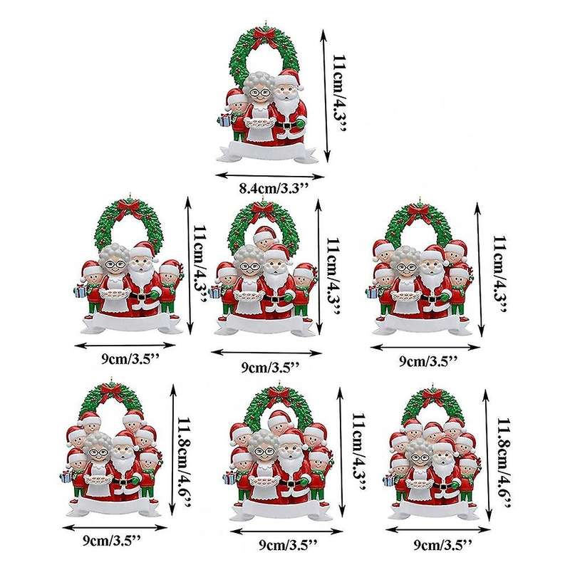 Personalized Family of 9, Christmas Tree Ornament - Cute Holiday Winter Gift