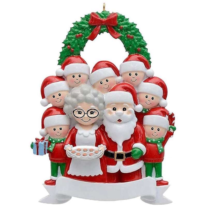 Personalized Family of 9, Christmas Tree Ornament - Cute Holiday Winter Gift