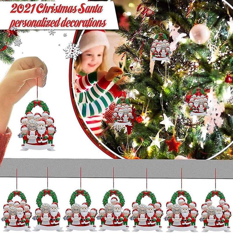 Personalized Family of 9, Christmas Tree Ornament - Cute Holiday Winter Gift
