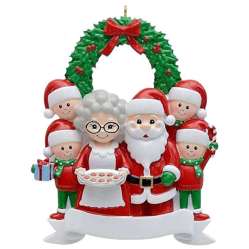 Personalized Family of 6, Christmas Tree Ornament - Cute Holiday Winter Gift