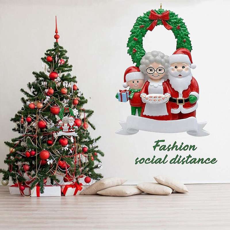 Personalized Family of 3, Christmas Tree Ornament - Cute Holiday Winter Gift