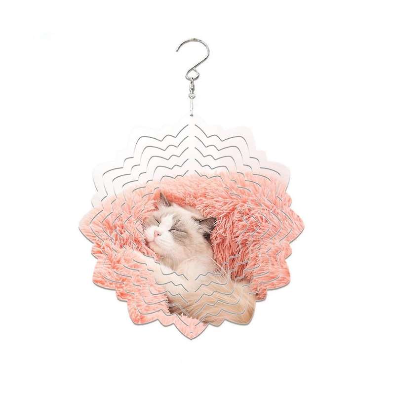 Pet Style Wind Power White Coated Aluminum Plate Double-sided Printing Heat Transfer Wind Chime Turn