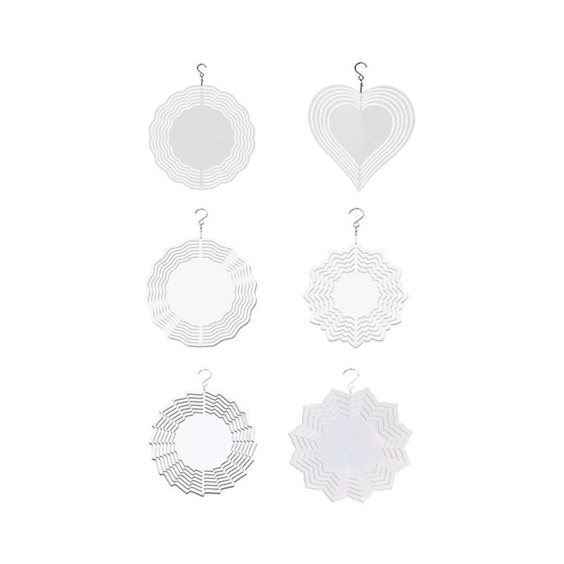 Pet Style Wind Power White Coated Aluminum Plate Double-sided Printing Heat Transfer Wind Chime Turn