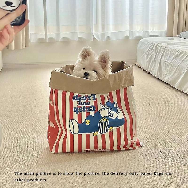 Pet Cats and Kraft Paper Popcorn Paper Bag Puzzle Decompression Funny Cats And