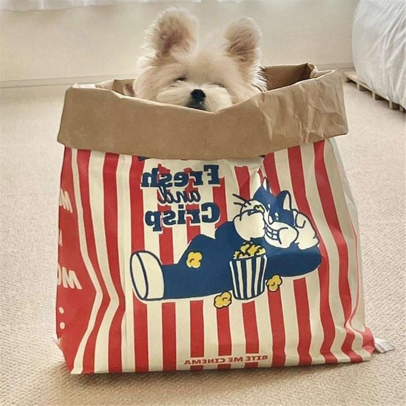 Pet Cats and Kraft Paper Popcorn Paper Bag Puzzle Decompression Funny Cats And