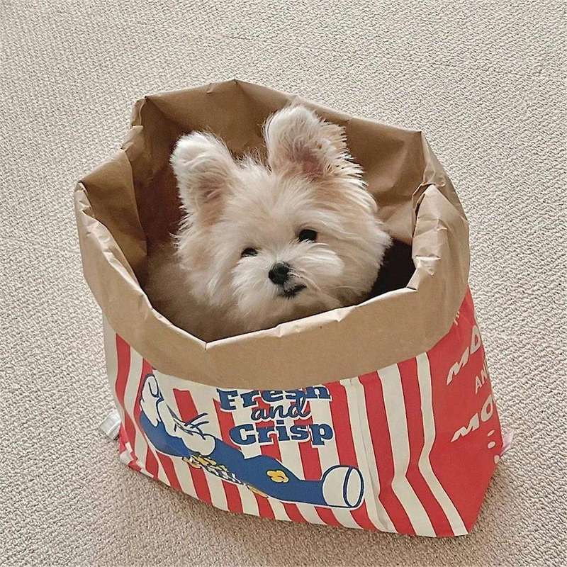 Pet Cats and Kraft Paper Popcorn Paper Bag Puzzle Decompression Funny Cats And