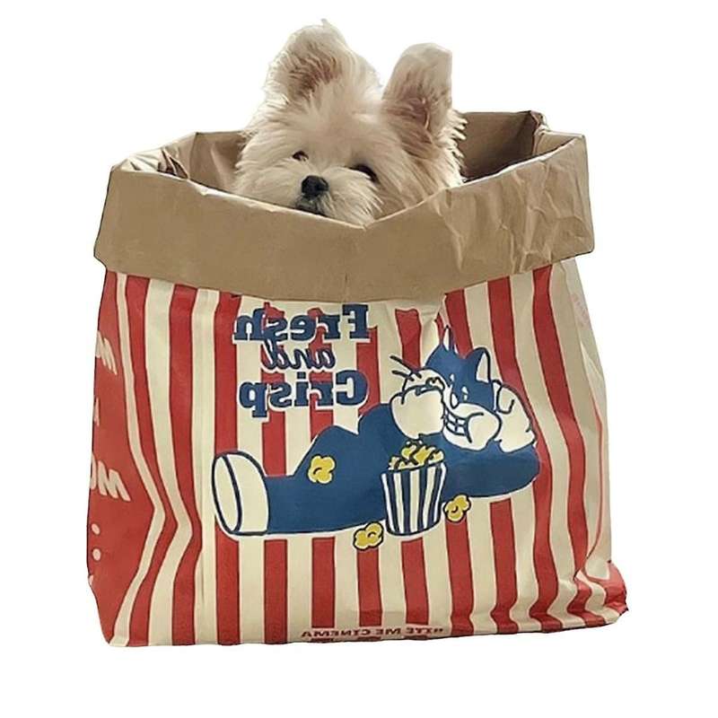 Pet Cats and Kraft Paper Popcorn Paper Bag Puzzle Decompression Funny Cats And