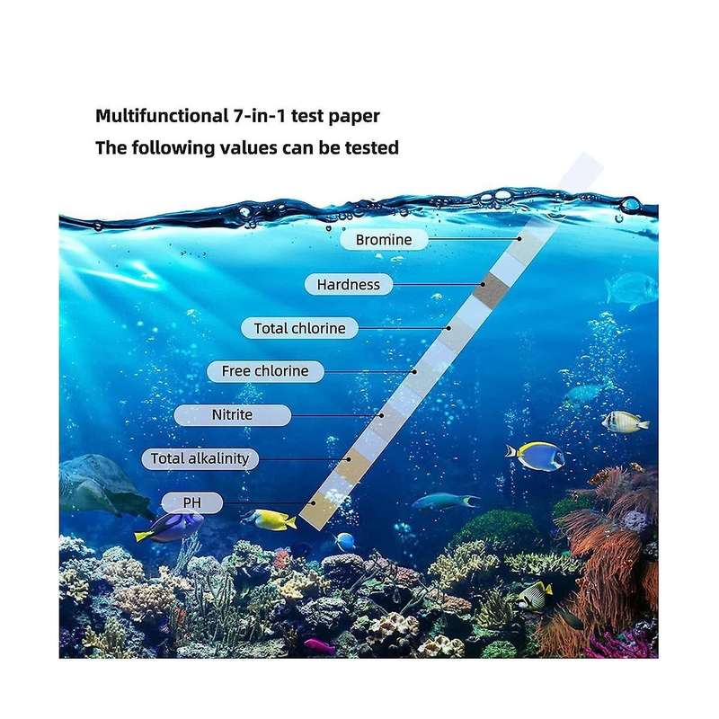 PH and Chlorine 10 In 1, Water Test Paper Swimming Pool, Spa, Aquarium, Fish, PH Value