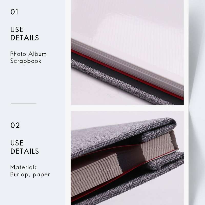 Photo Album Scrapbook Linen Art Diy Memory Book Thick Pages with Protective Film Save Images Perman