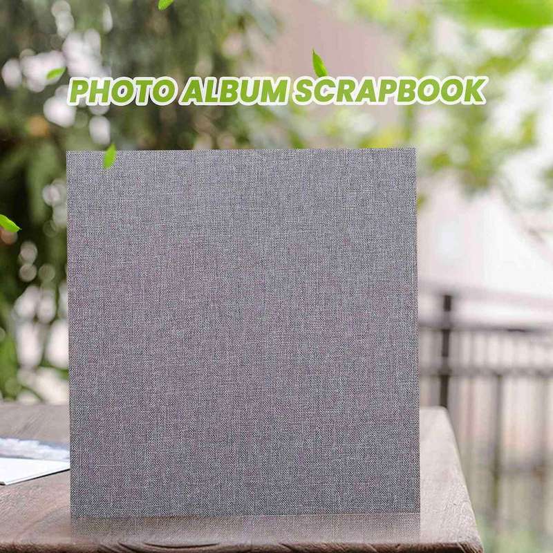 Photo Album Scrapbook Linen Art Diy Memory Book Thick Pages with Protective Film Save Images Perman