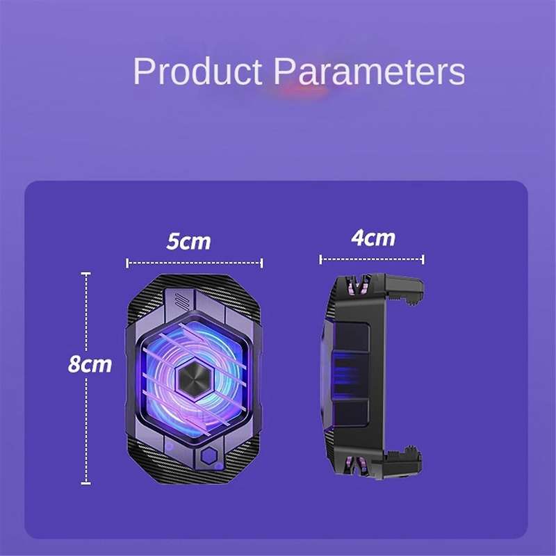 Phone Back-Clip Semiconductor Cooler 24W 3 Gears Adjustable Cooling Fan Radiator RGB Light Effect Mo