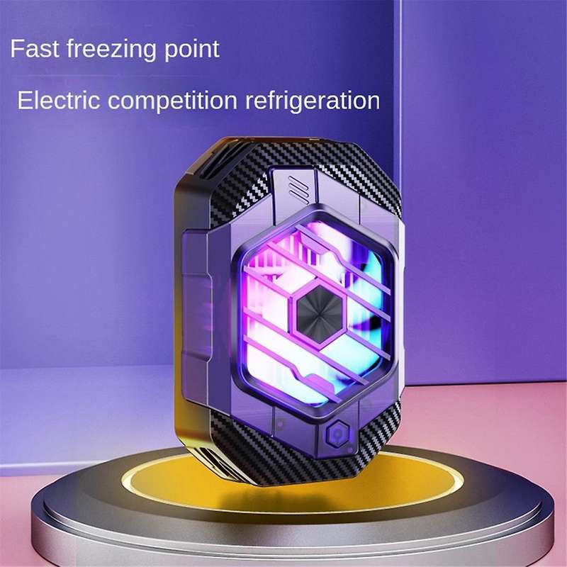 Phone Back-Clip Semiconductor Cooler 24W 3 Gears Adjustable Cooling Fan Radiator RGB Light Effect Mo