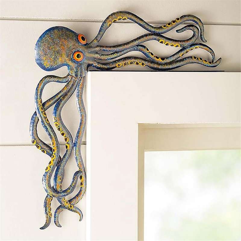Photo Frame Octopus Resin Sculptures, Octopus Picture Frames Decoration, Octopus Door Corner Decorat