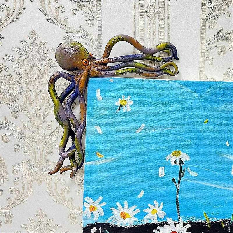 Photo Frame Octopus Resin Sculptures, Octopus Picture Frames Decoration, Octopus Door Corner Decorat