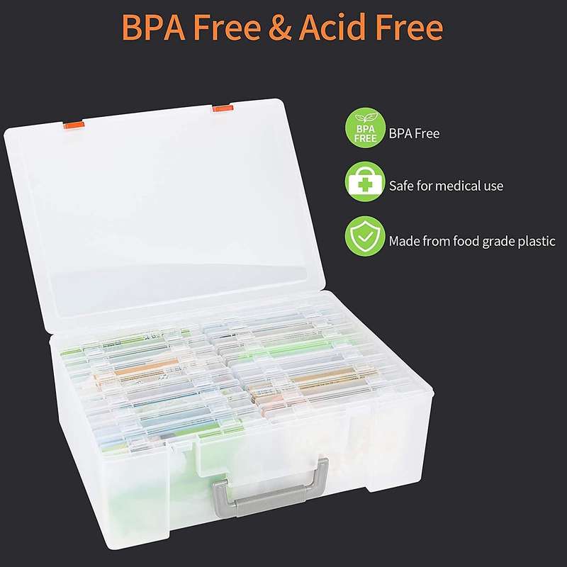 Photo Storage Box 4x6Inch, 18 Inner Photo Case Photo Organizer Acid-Free Photo Box Storage Photo Kee