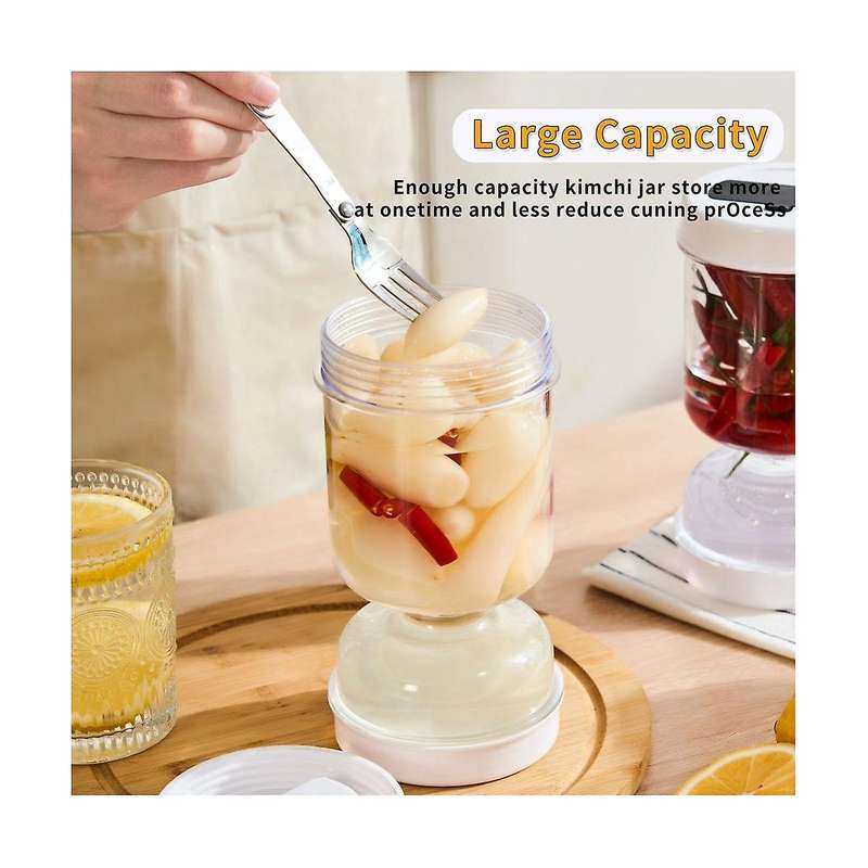 Pickle Container Jar Easy Separation Leak-proof Lid Canned Pears Olive Pickled Cucumber