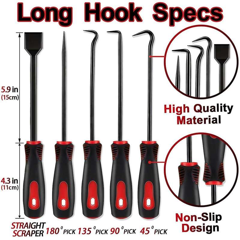 Pickaxe and Hook Kit for Removing Automotive Electronic Repair Hose Gasket Oil Seal Screwdriver Pul