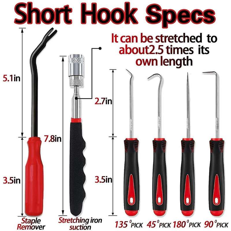 Pickaxe and Hook Kit for Removing Automotive Electronic Repair Hose Gasket Oil Seal Screwdriver Pul