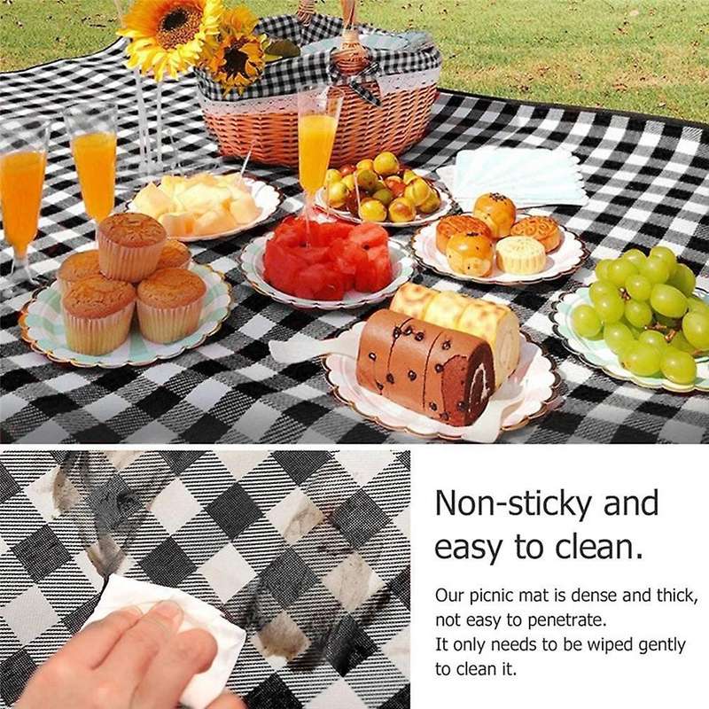 Picnic Blanket with Waterproof Backing Outdoor Blanket Foldable Picnic Mat of Beach Family Park Camp