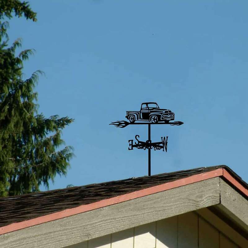 Pickup Trucks Weather Vane Design Car Retro Orientation Indicator Weathervane Measuring Tool Weather