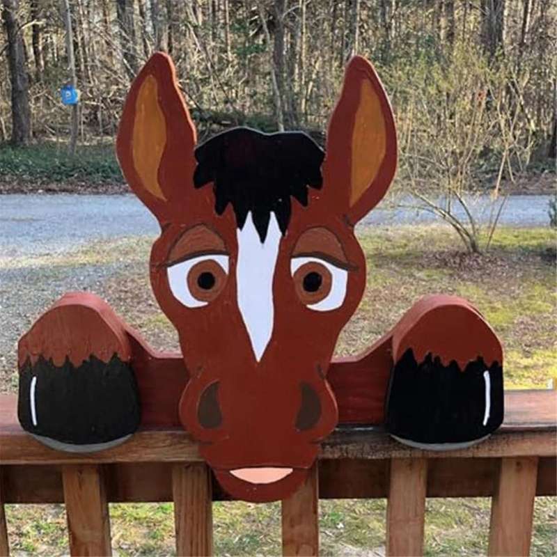Pig Fence Peep Yard Art Decoration, Outdoor Fence Decoration, Yard Art, Outdoor Art, Outdoor Yard D