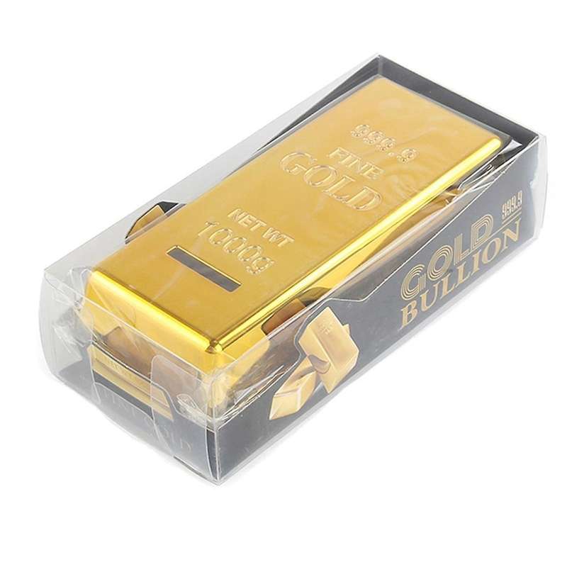 Piggy Bank Money Box Plastic Bank Gold Bar Brick Money Box Case for Birthday Gifts Home Decor