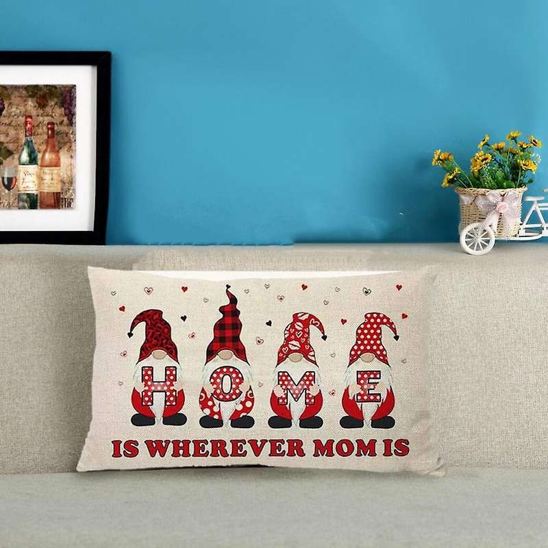 Pillow Covers 12X20 Family Decorative Throw Pillow Case Cushion Cover Pillow Case for Holiday Home D