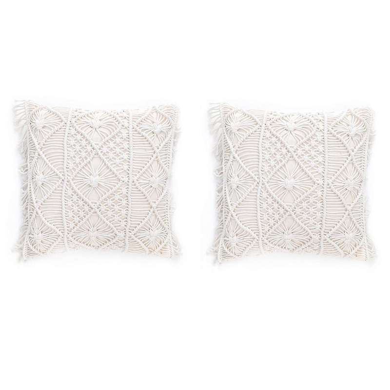 Pillow Cover- 1 Set Of Boho Cushion Cover Cotton Decorative Fringe Pillow Cover Decor
