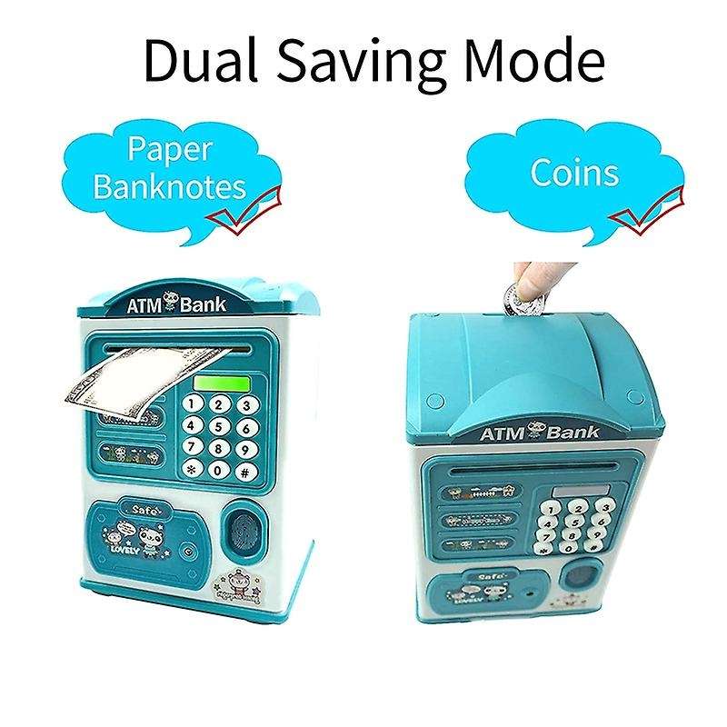 Piggy Bank,Coin Fingerprint with Password,Electronic Coin Savings Box,Automatic Coins Savings Bank