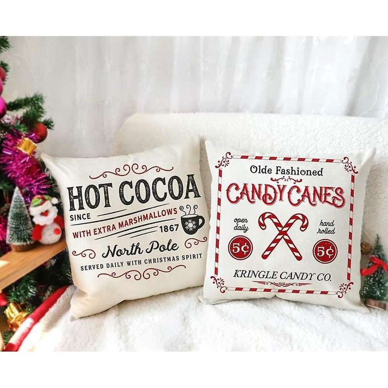 Pillow Covers 18X18 Set of 4 Winter Christmas Decorations Throw Pillows for Couch Home Decor
