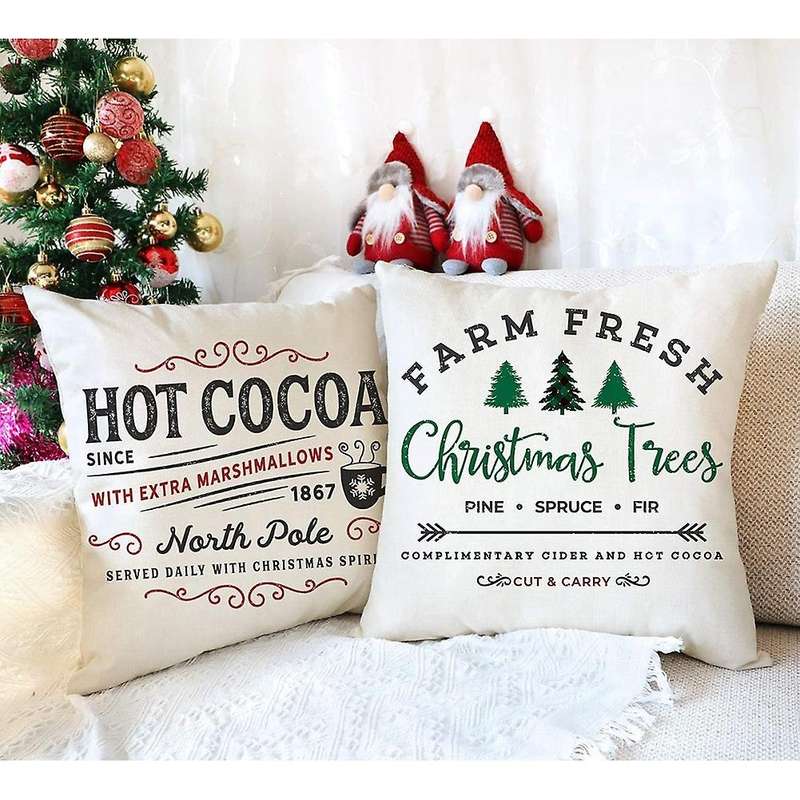 Pillow Covers 18X18 Set of 4 Winter Christmas Decorations Throw Pillows for Couch Home Decor
