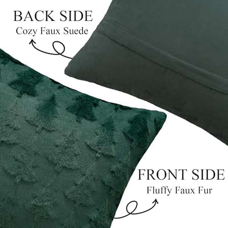 Pillow Covers Soft Plush Faux Fur Tree Decorative Throw Pillows Pillowcases for Couch Sofa Festivals