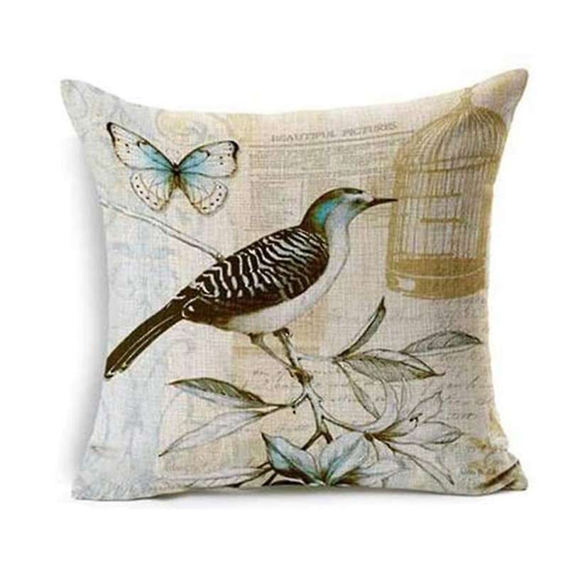 Pillow Covers 18X18 Set of 4, Throw Pillow Case, Bird Butterfly Decorative Cushion Cover Pillowcase