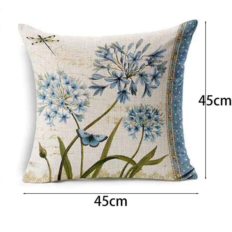 Pillow Covers 18X18 Set of 4, Throw Pillow Case, Bird Butterfly Decorative Cushion Cover Pillowcase