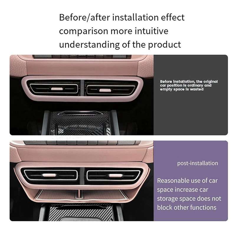 Pink Car Below Center Control Storage Box Air Conditioning Vent Organizer for Dolphin Mini / Seagull